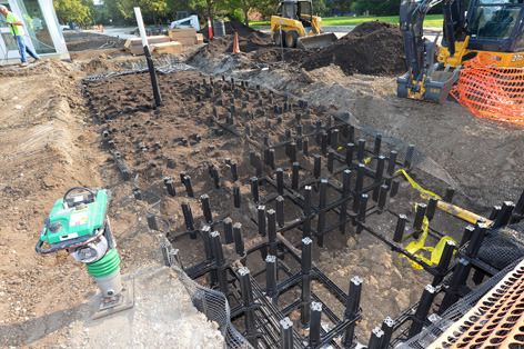 Silva Cell installation in Troxel Hall plaza